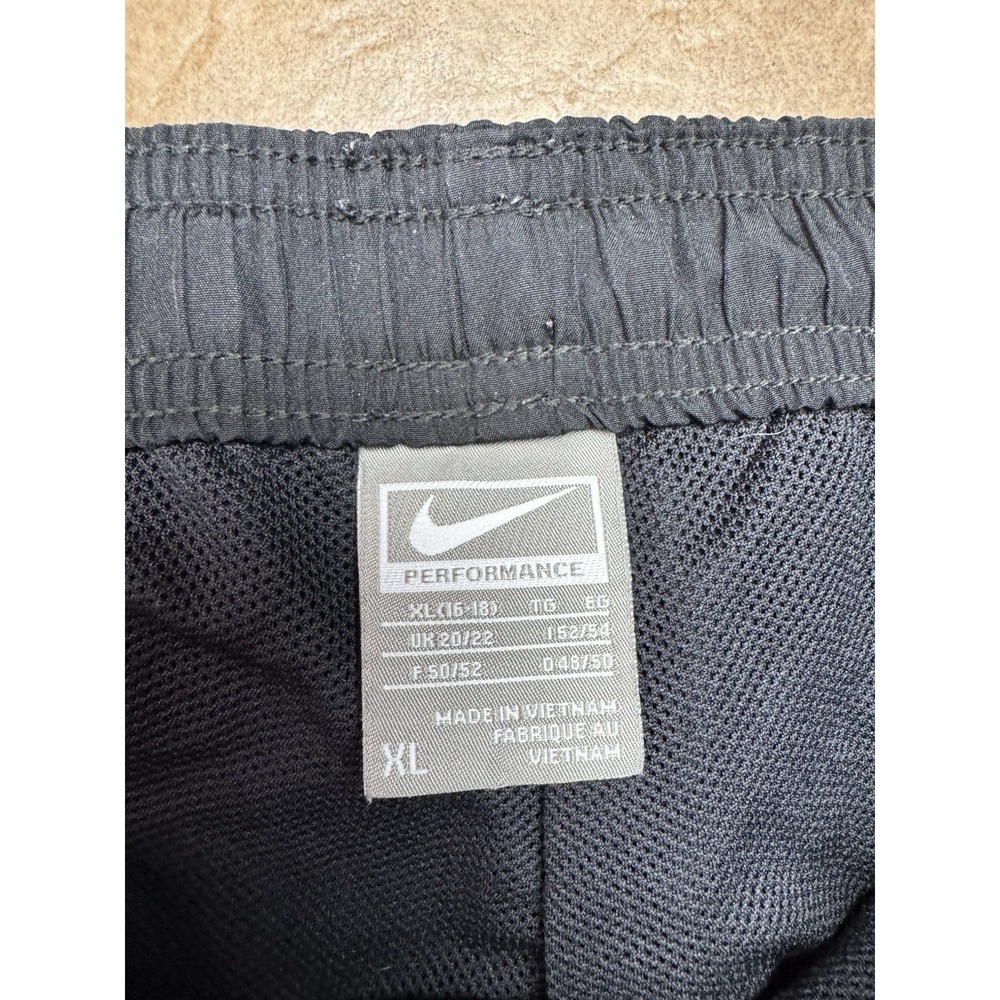 Vintage Y2K Nike Performance Windbreaker Track Pants Womens XL Black Ankle Zip - Picture 5 of 7